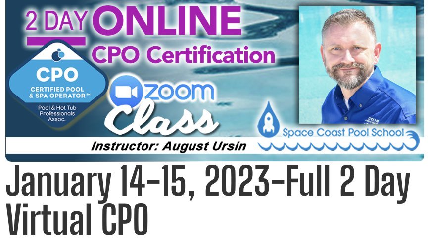 talkaboutpools's tweet photo. Upcoming virtual Certified Pool Operator CPO Courses in the new year 2023!!

Spanish CPO course virtual 1/21/2023!!!

Register here 

https://t.co/6APNijt7CE https://t.co/WpYydbgPMp