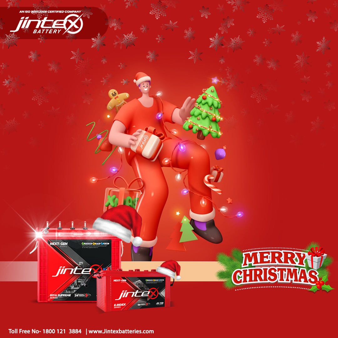 JintexB's tweet photo. JINTEX BATTERY Pvt. Ltd

MERRY CHRISTMAS 
“The best of all gifts around any Christmas tree: the presence of a happy family all wrapped up in each other.”

Extra power / Low maintenance / Best Price / High Performance

Visit At:- https://t.co/cilss9ddoZ
Toll-Free No- 18001213884 https://t.co/kwqMmIzVFb