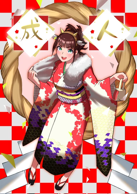 この度、地元の成人式のパンフレットの成人式イラストを描きました!来年からはもっと上手くなれるように精進します。 