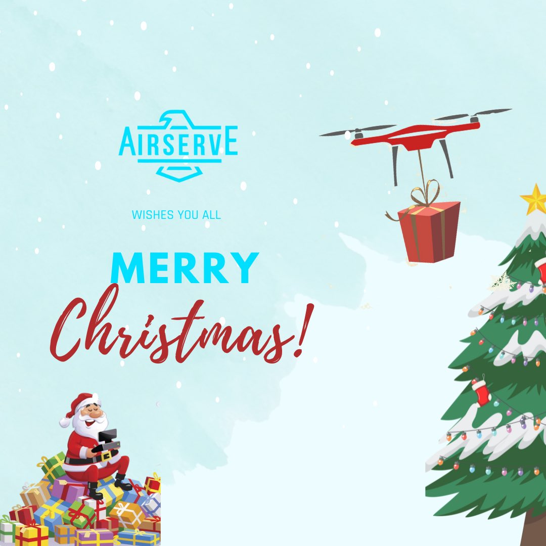 AirserveIndia's tweet photo. Team AIRSERVE wishes you all #MerryChristmas 🎄
#drones #uav #Christmas https://t.co/yLs5jCCyuq