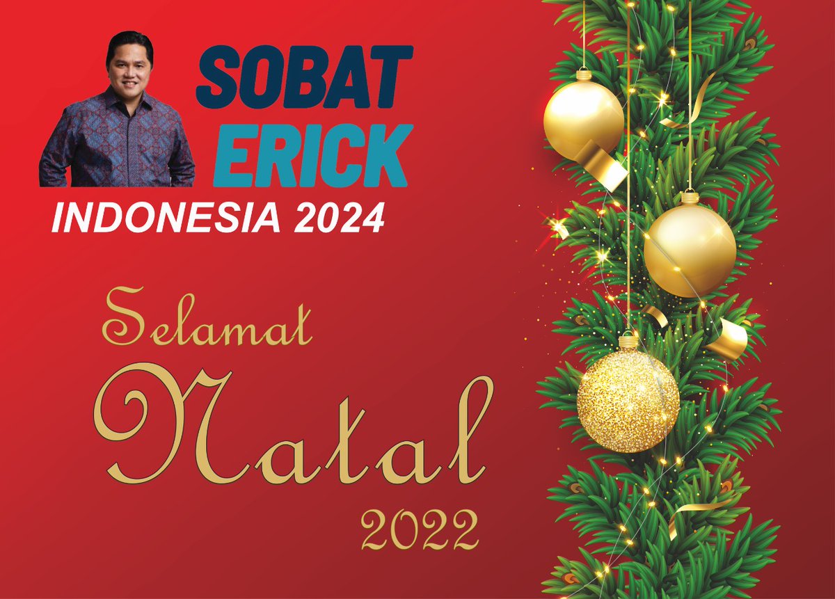 sobat_erick's tweet photo. Selamat Natal 2022 bagi yang merayakan.
#Natal2022
#SobatErick https://t.co/86k1skSUmR