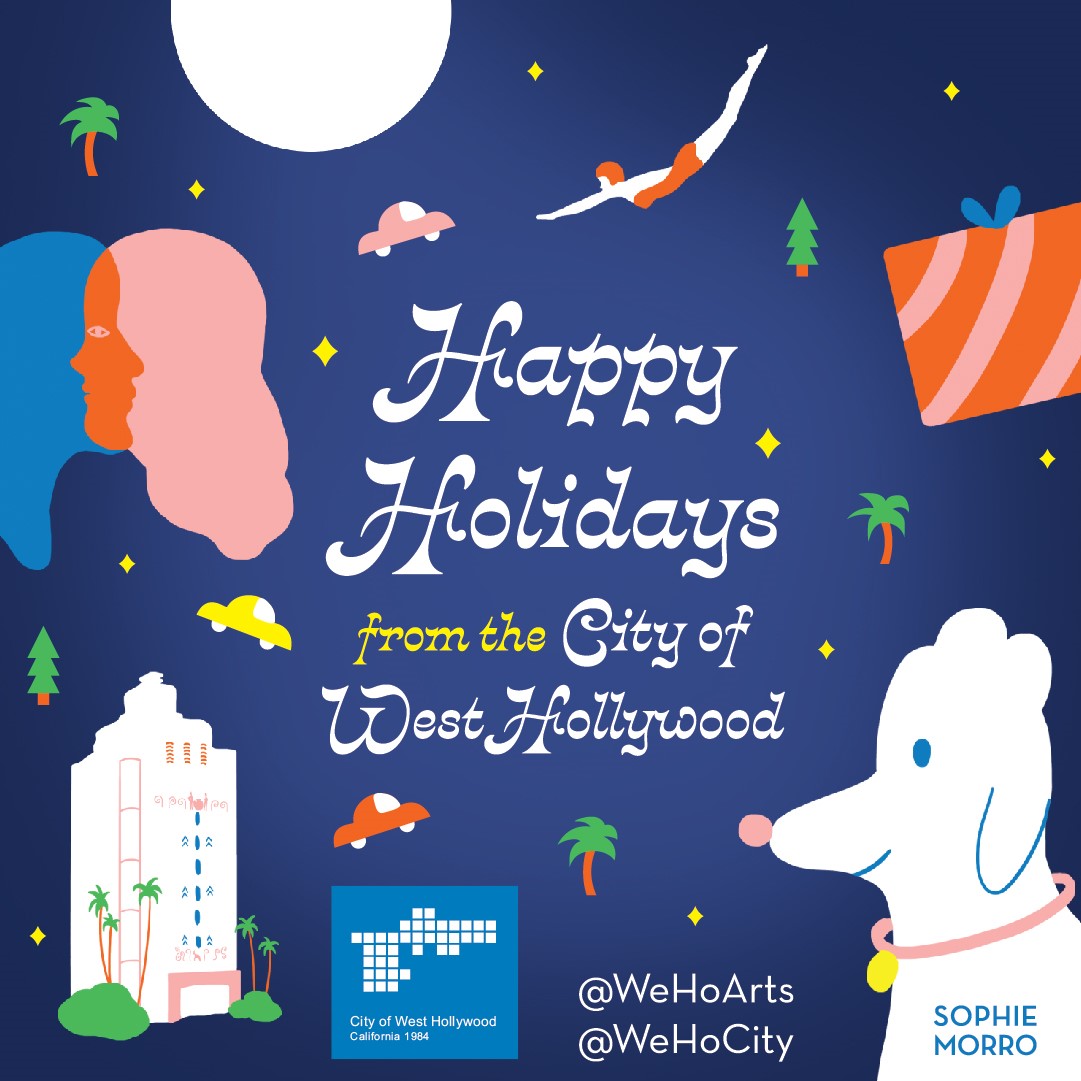 WeHoCity's tweet photo. Happy Holidays from the City of West Hollywood! ❤️

Wishing you and your loved ones a happy and healthy holiday season! https://t.co/q71WxxmtW5