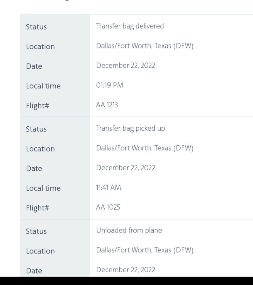 ahale1994's tweet photo. @AmericanAir Explain this and deliver my bag or get it to BWI and I'll pick it up. Expedited request my ass https://t.co/pZb9bGAMTf