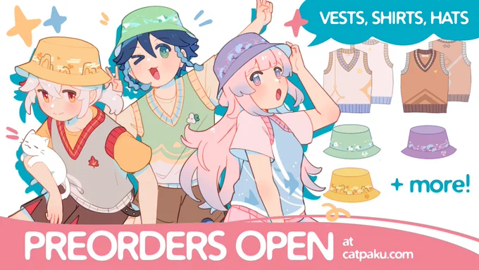 🌺SHOP IS OPEN!🌺

Items available for PO: 
- Vests (Venti, Kazuha, Kokomi, Albedo, Zhongli)
- Genshin Region Shirts
- Bucket Hats
- KS Charms

RTs appreciated 💖
Link below~ 