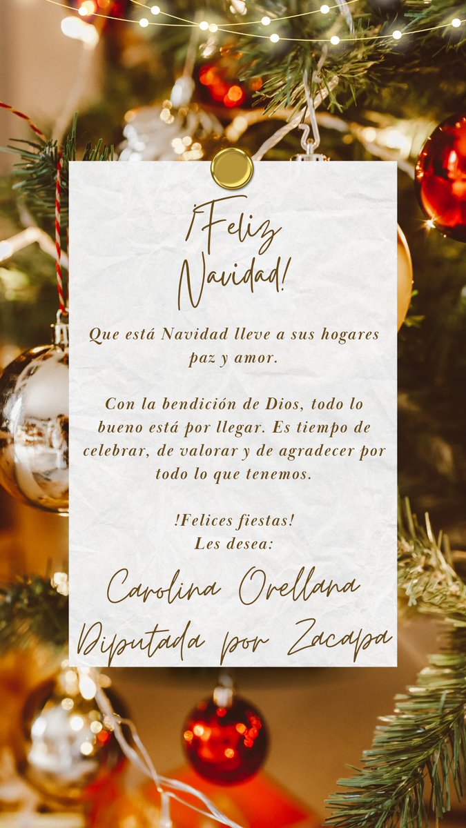 La época de compartir con la familia y conmemorar el nacimiento de Nuestro Señor Jesucristo ha llegado.

Les deseo de corazón y con mucho cariño una muy Feliz Navidad.

Que la bendición de Dios Padre, Dios Hijo y Dios Espíritu Santo los acompañe hoy, mañana y siempre.