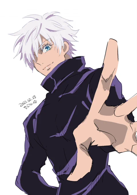 劇場版 呪術廻戦 0を見た記念に推しの五条悟先生を描きました! 