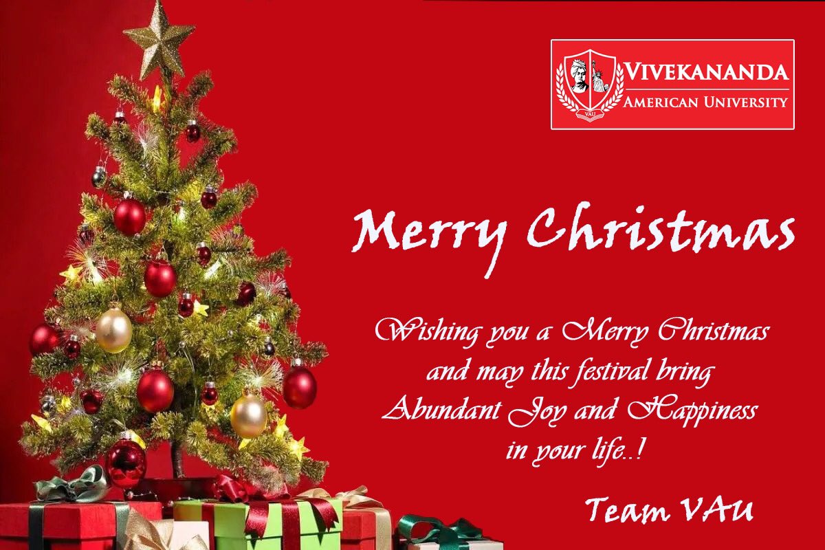 AmericanVau's tweet photo. “𝑴𝒆𝒓𝒓𝒚 𝑪𝒉𝒓𝒊𝒔𝒕𝒎𝒂𝒔 𝒕𝒐 𝒚𝒐𝒖 𝒂𝒍𝒍..!”
🎇🎉🎓👏

Wishing you a “Merry Christmas” and may this festival bring Abundant Joy and Happiness in your life.

#MerryChristmas2022
#vivekanandaamericanuniversity
#LincolnUniversityMyanmar https://t.co/ZuM9rVvBxF