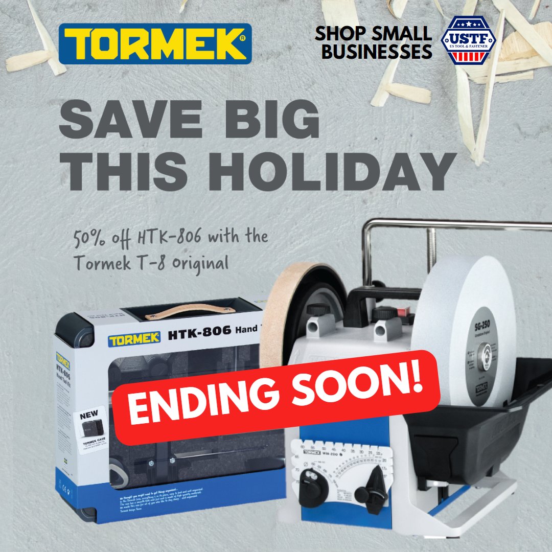 ShopUSTF's tweet image. ⏱️ Tormek Hand Took Kit is 50% off for only 7 MORE DAYS! ⏱️

Buy a Tormek T-8 Original and get a 50% off HTK-806 Hand Tool Kit.

➡️ Order here: ecs.page.link/RmjXn

Promo ends December 31, 2022.

#tormek #tormeksharpening #toolsharpening #woodworking #woodworkingtools