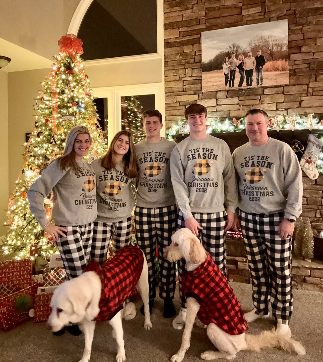 Merry Christmas Eve from Team Bohannon to you! #annualchristmaspjpic #favoritepostoftheyear #MarleyandTrip