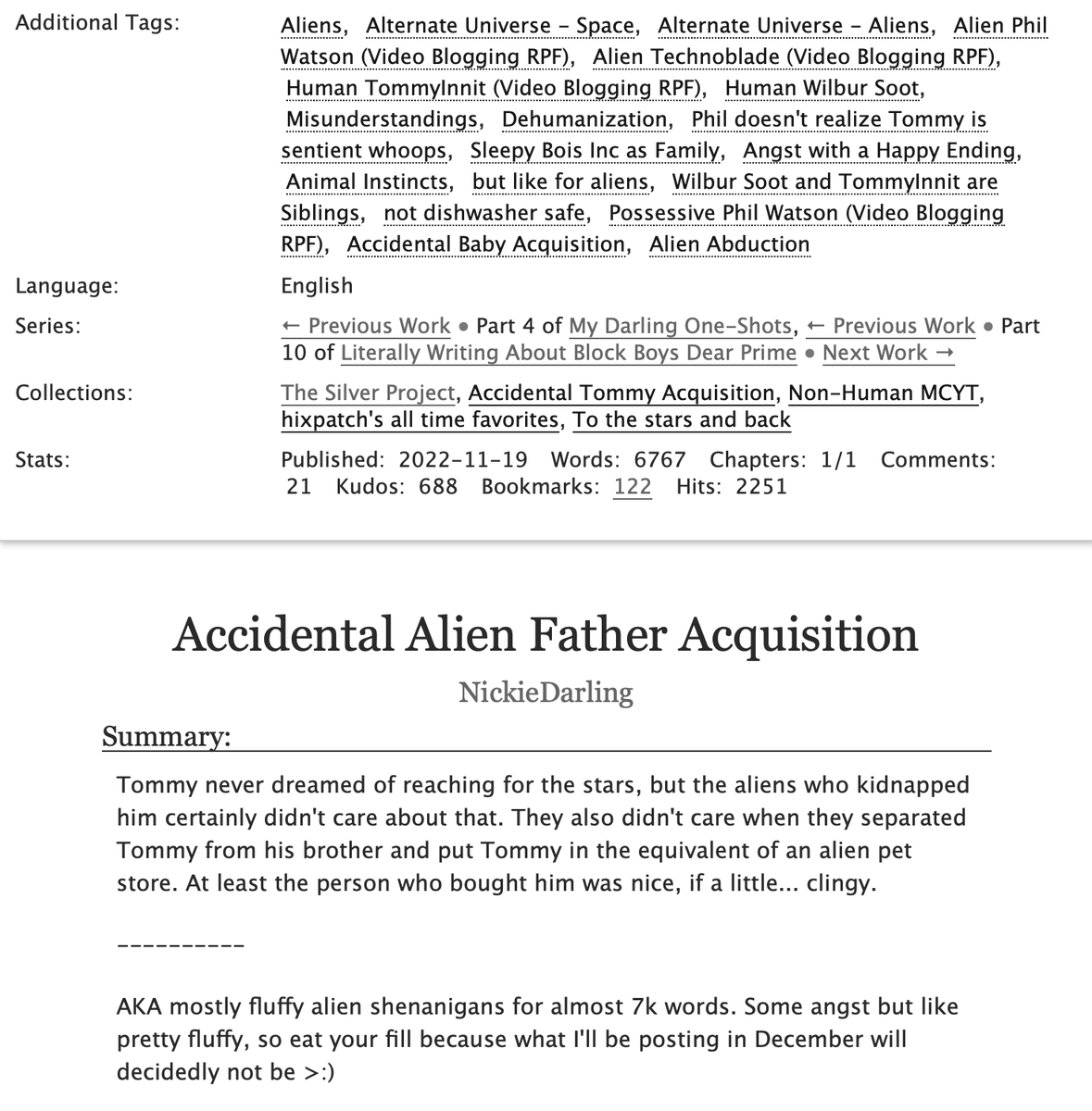 _NickieDarling's tweet photo. Hope you enjoyed! This thread is technically a continuation of my “Accidental Alien Dad Aquisition” oneshot, so if you want to read it, here’s the link!
https://t.co/Pz6DC8GYKG https://t.co/rtpMtfzy3D