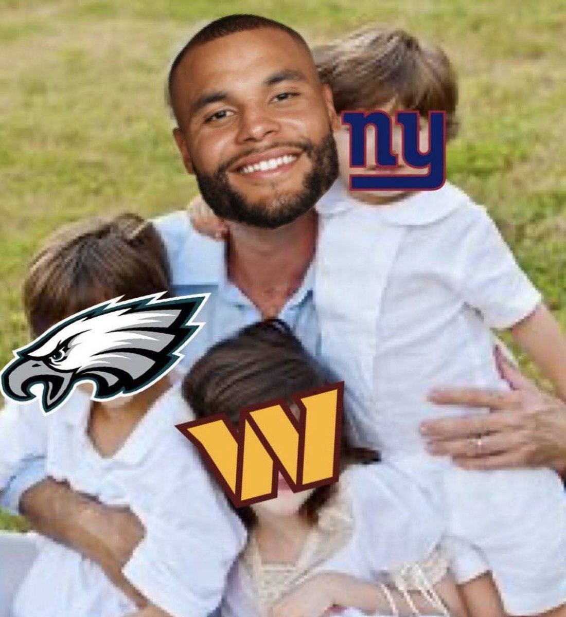 Update:

Dak Prescott vs NFC East:

10-2 vs #TogetherBlue  
8-3 vs #FlyEaglesFly   
9-1 vs #HTTC

✭ 27-6 ✭