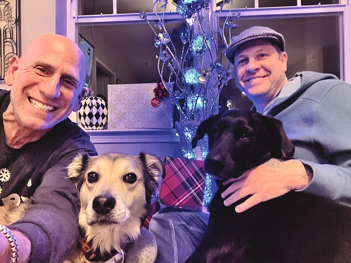 glezak's tweet photo. Andy, Sunny, Rainbow, &amp; I wish you a Happy Holiday Season!  It’s a Wonderful Life is on in a couple minutes.  It’s one of my top five favorites of all time! https://t.co/HnLA2F8VGG