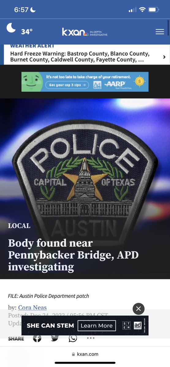 DoodleNala's tweet photo. @KBTXRusty They found a body near that bridge today. https://t.co/x445oKfI8h