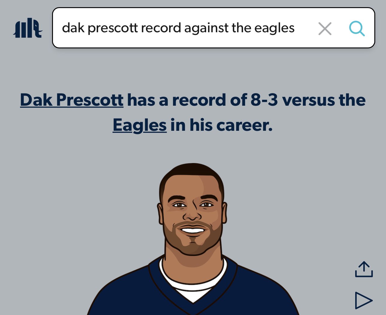 CowboysFanTalk on X: &ldquo;Dak Prescott Vs the Philadelphia Eagles… 8-3 