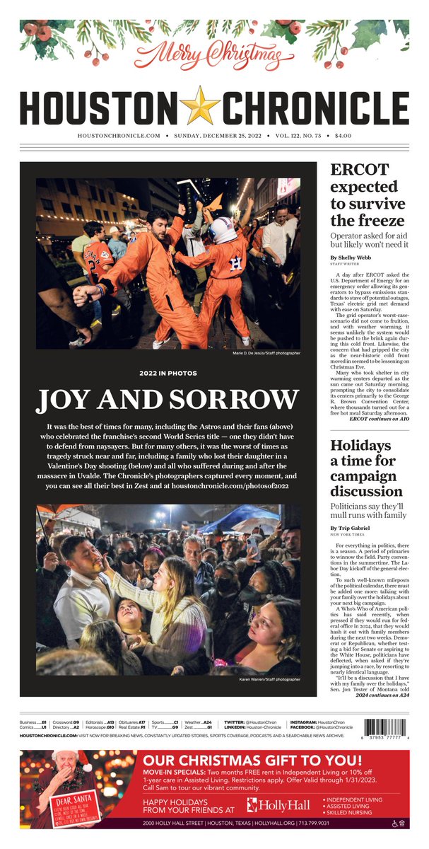 JOY AND SORROW
View <a href="/HoustonChron/">Houston Chronicle</a>'s photos of the year at houstonchronicle.com/photosof2022