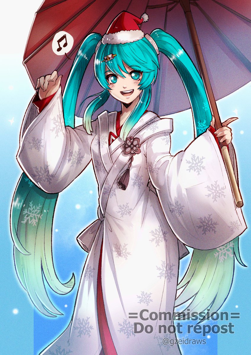 初音ミク ,雪ミク 「Hatsune Miku gift commissioned for , fro」|Gzei 🥦のイラスト