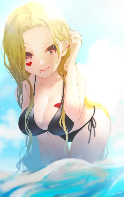  #くそ寒いので水着絵を貼る 