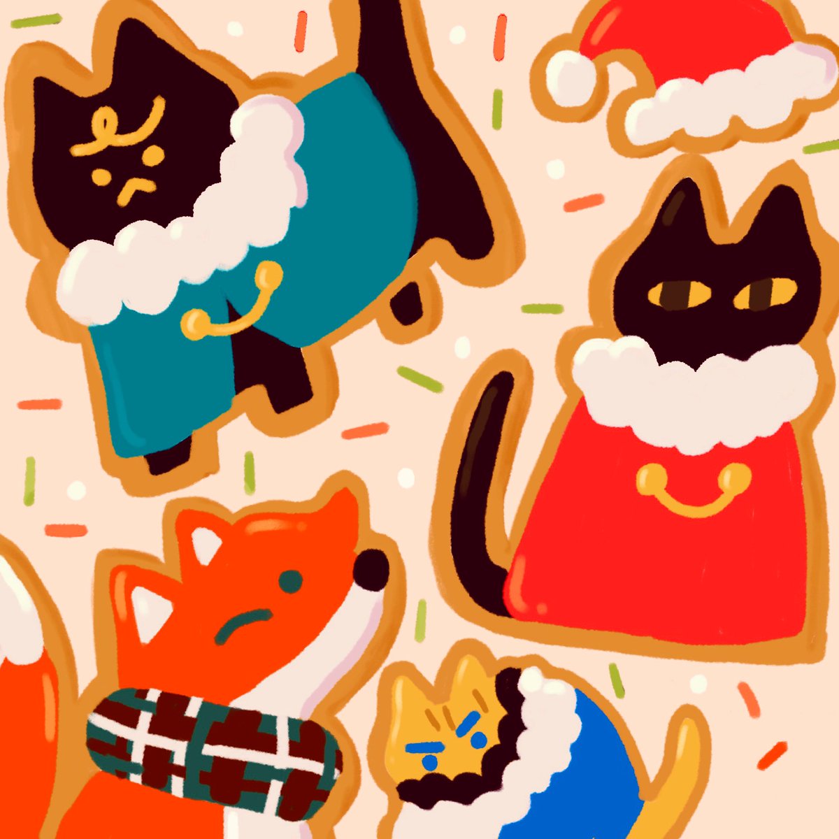 purroko's tweet photo. Some blue lions cookies for Santa! 🍪 https://t.co/AXKy3JpNLp