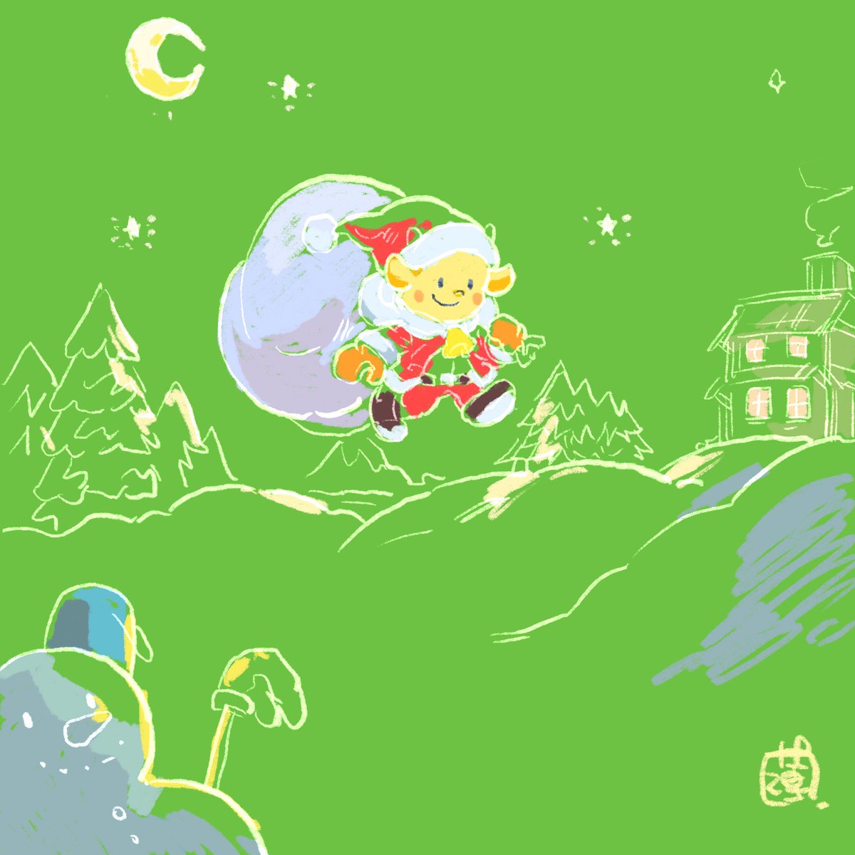 「プレゼントをくばろう 」|薄力粉　AHC38のイラスト
