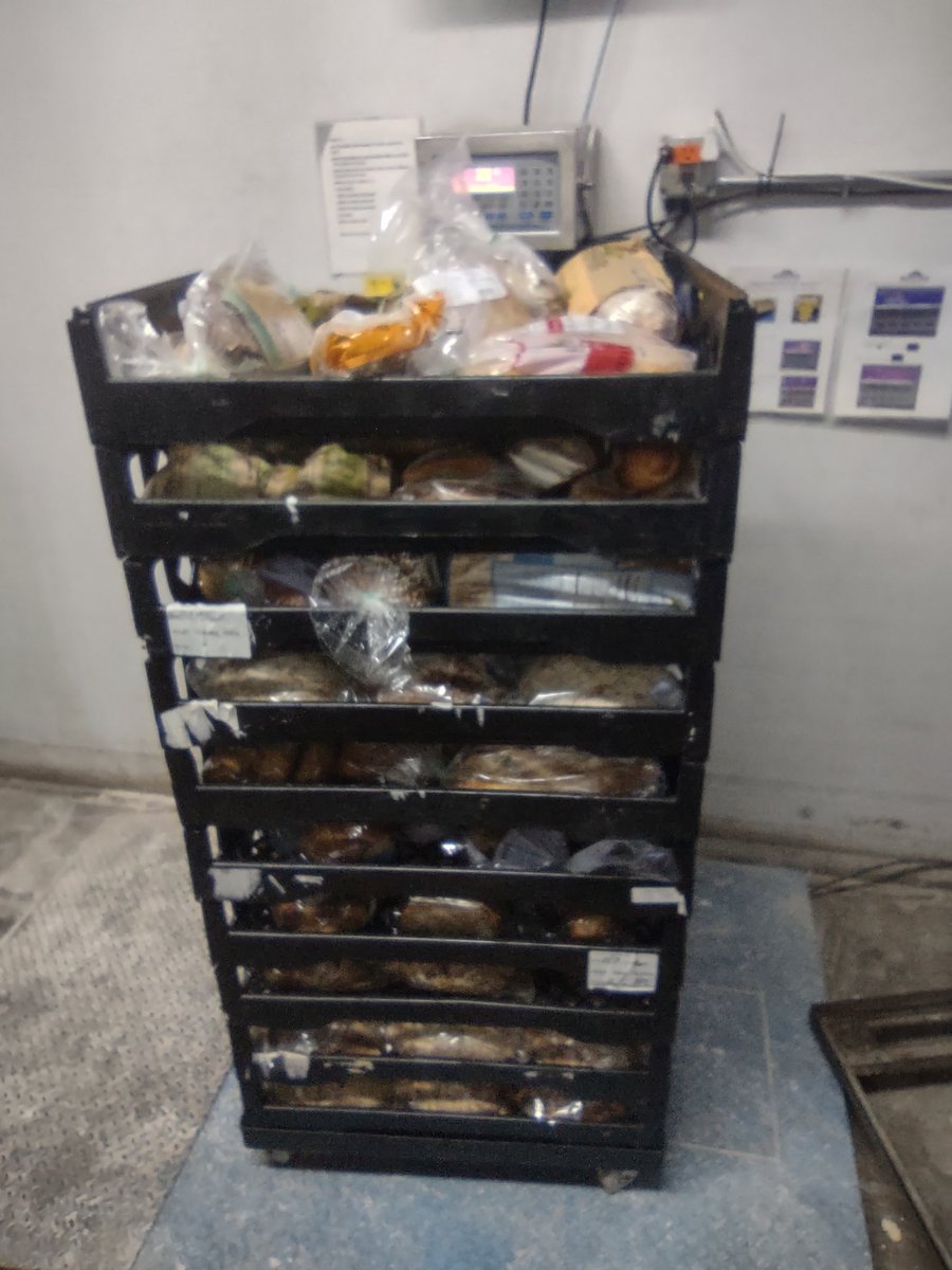 Baeson10's tweet photo. 222 pounds of bread a had to throw away at work today because of holiday season over-ordering and my bosses would rather see it in a dumpster than have hungry people eat their bread for free, and I was told I would be fired if I kept giving bread to homeless folks
Happy Holidays https://t.co/hcpGgznk9I