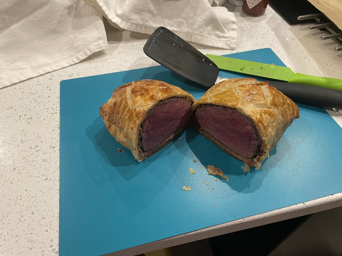 gavinhroark's tweet photo. @GordonRamsay our first ever attempt at Beef Wellington. We learned a few things but overall we would call it a success. Thanks for the recipe and Merry Christmas! https://t.co/ETE9l2hoHY