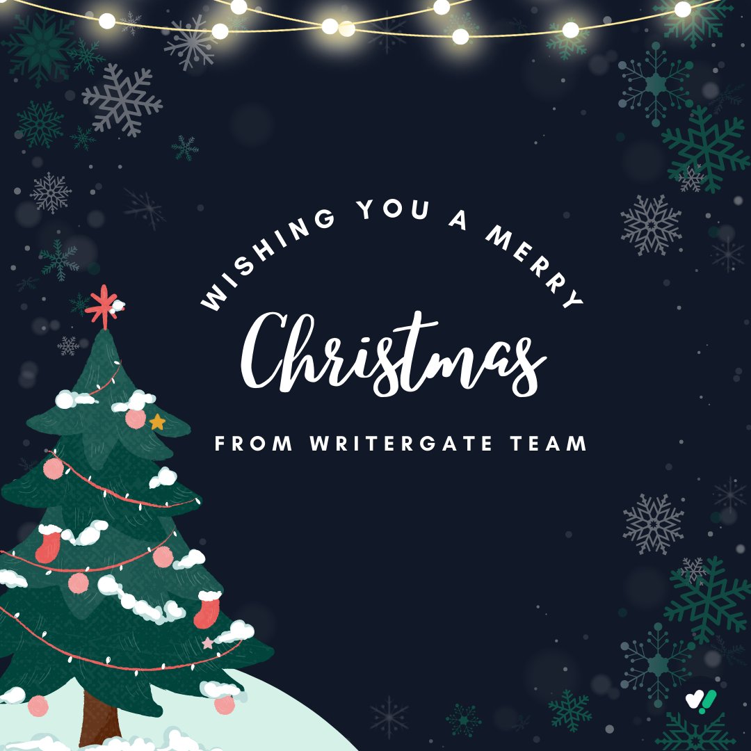 May this festive season bring you plenty of joy and blessings. Wishing you a Merry Christmas from WriterGate! 🎄

#christmas #christmas2022 #newyear