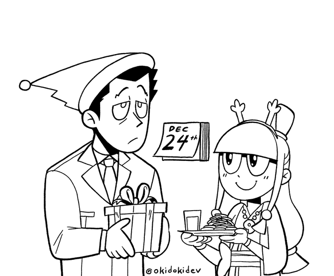 There's still time...! I wasn't able to finish what I originally wanted to do, so I will do that another time. Until then... Merry Almost Christmas!!!! #AceAttorney 