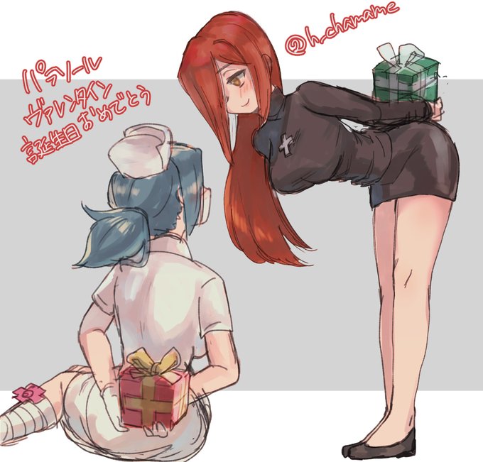 パラソール&ヴァレンタイン、お誕生日おめでとう!#スカルガ版深夜の真剣お絵描き60分一本勝負#Skullgirls1HourDrawing 