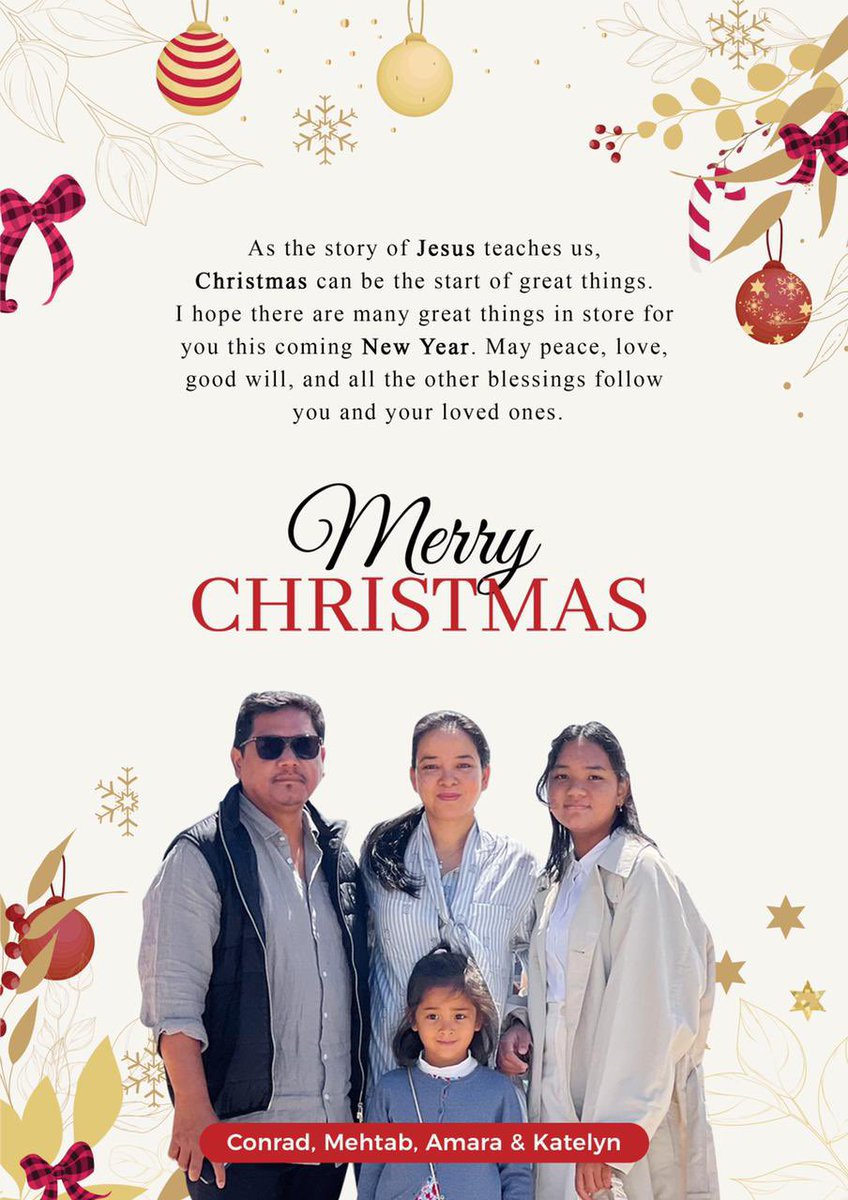 I extend warmest #Christmas greetings from my family to yours. May the spirit of love, peace and joy fill our hearts and homes. 

#MerryChristmas!