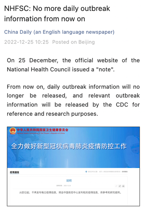 Oh, they're not going to be releasing COVID infection and deaths statistics anymore, this is my shocked