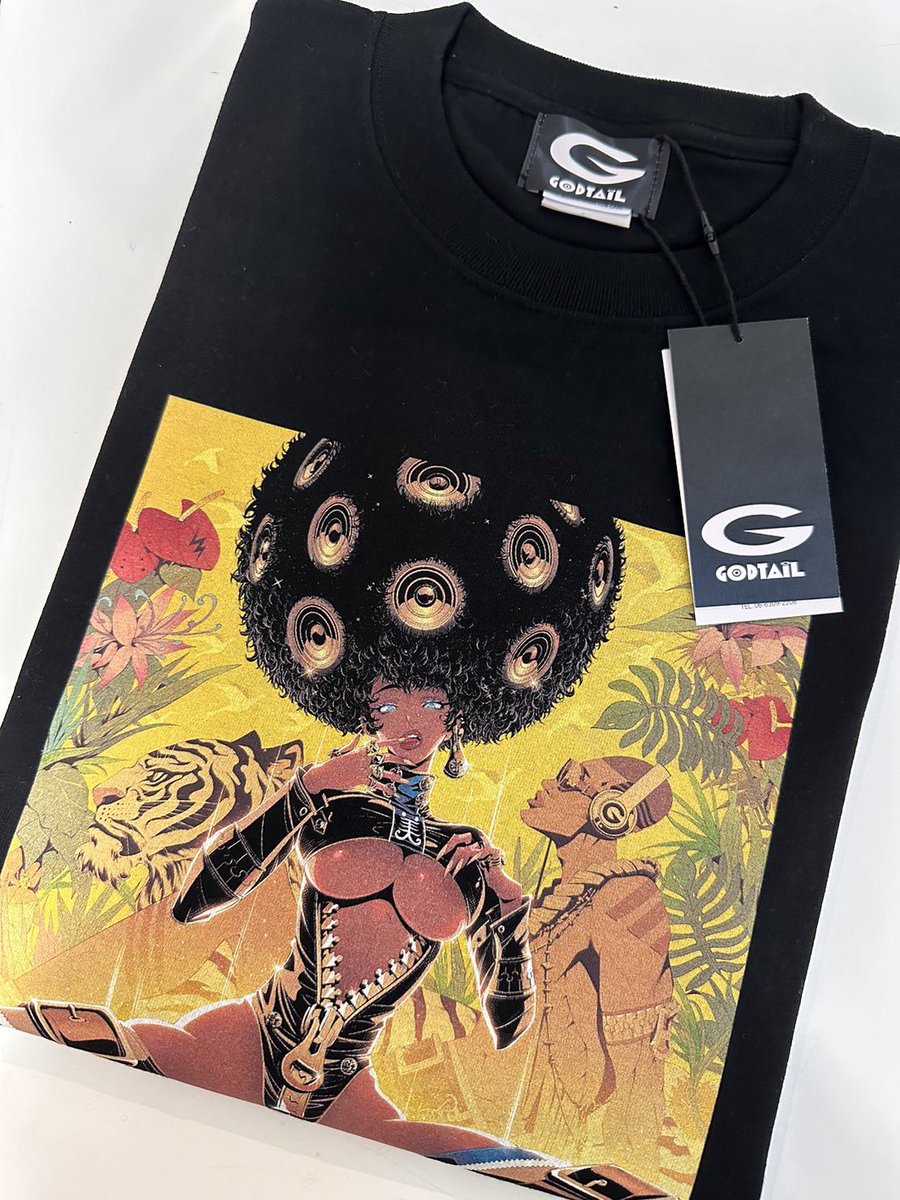 「個展でオリジナルTシャツも販売します!種類は4種類! さんに全面プロデュースして」|GODTAIL｜個展/ 神戸三宮 8月末までのイラスト