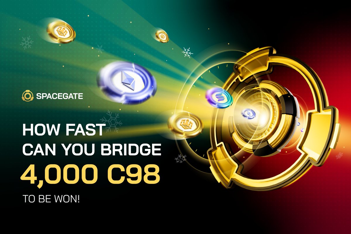 SpaceGateHQ's tweet photo. 🎉Merry #Christmas, Merry #SpaceGate 

Experience SpaceGate and join the cross-chain bridge swap race to see who's faster.

🎁 Rewards: 4,000 #C98

⏰ Duration: 17:00 December 23, 2022 - 23:59 January 6, 2023 (GMT+7)

👉 RACE NOW: https://t.co/2VaVaw4olA https://t.co/jkcLcazWEX