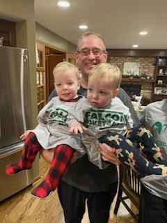 Falcon future is bright, Rickie Romano twins sporting Falcon gear! Romano DNA is strong on the hill!