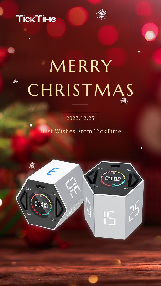 ticktimetimer's tweet image. Best regards from TickTime! With all good wishes for a brilliant and happy Christmas season. Hope things are going all right with you.😊
#TickTime #TickTimetimer #TickTimeCube #timer