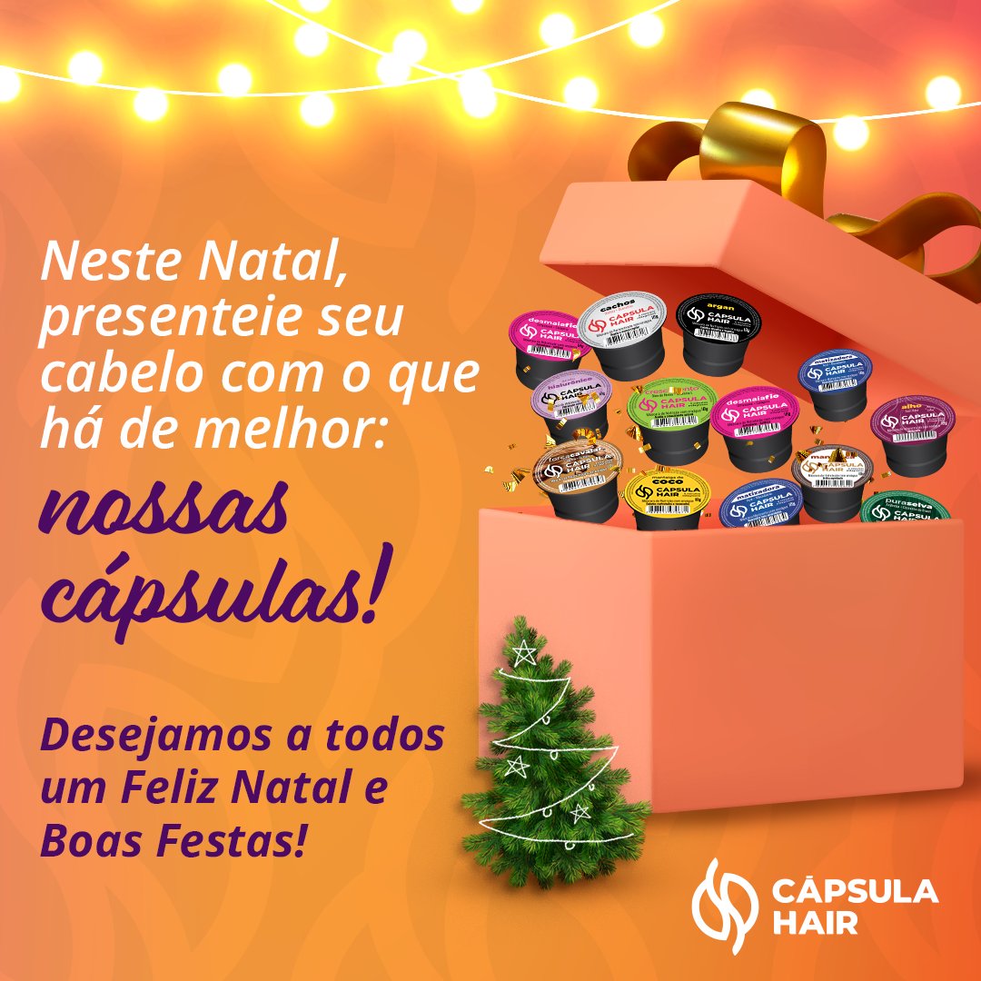 capsulahair's tweet photo. Com nossas cápsulas, até no Natal você consegue deixar o seu cabelo ainda mais bonito, com três minutinhos que irão fazer toda a diferença nos seus fios. 🎅🏼

Desejamos a todos um Feliz Natal e boas festas! 💜🎄 https://t.co/x8VElZ80Zj