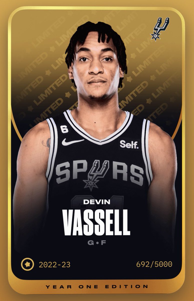 I’m going to be giving away this Devin Vassell Limited 692/5000 for Christmas 🎄🏀

✅ Like this post
✅ Follow @sorareCOURTSIDE
✅ Quote retweet this post “Merry Christmas <a href="/sorareNBA/">Yes Context Sorare</a>”

I will draw a name randomly 12/26 around 12am ET. Drawing will be on Random.org