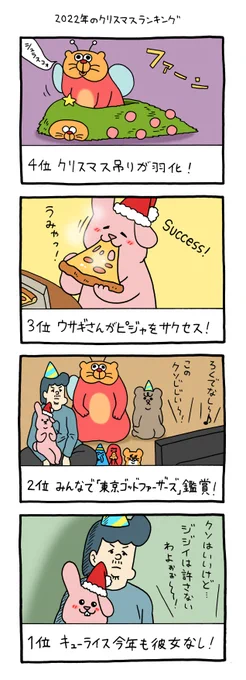 4コマ漫画スキウサギ「2022年のクリスマスランキング」単行本「スキウサギ7」発売中!→  