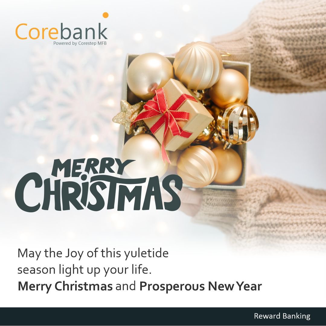 CoreBankNG's tweet photo. We send you our warmest thanks and tidings of joy at Christmas as a token of our appreciation for allowing us to serve you.
Merry Christmas from all of us at Corebank!
#christmas #yuletide #corebank #corestepmfb #rewardbanking https://t.co/yWPCkWSn1k