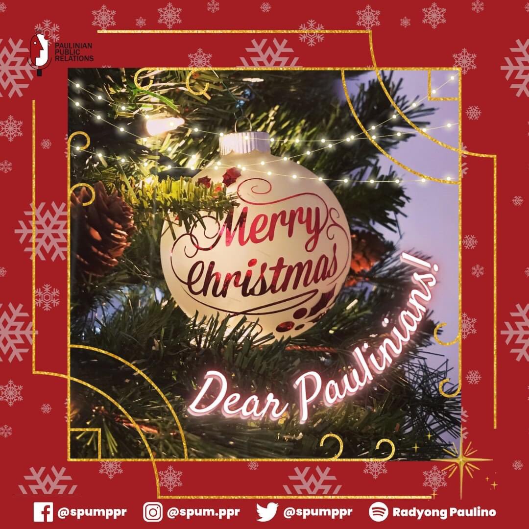 spumppr's tweet photo. It's Christmas Day! 

May our Paulinian hearts be filled with love and light! Have a lovely Christmas from PPR! 

#PPRintheNewNormal
#Pamparamseason
#ChristmasWithPPR https://t.co/MbLvQsV1Nv