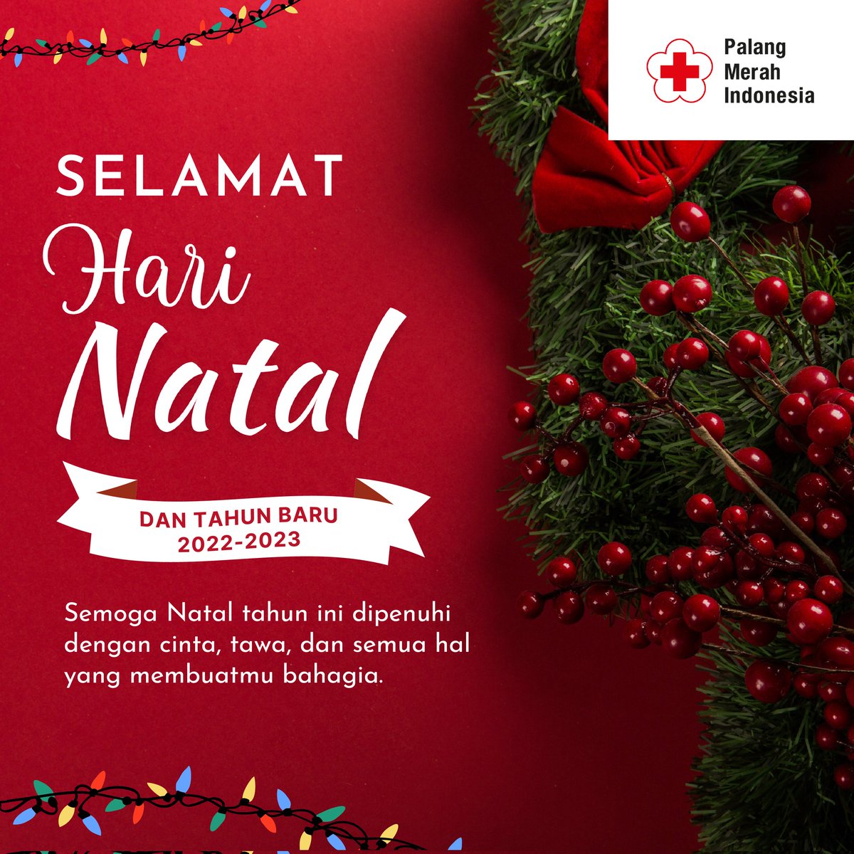 #SalamKemanusiaan 
Palang Merah Indonesia Mengucapkan Selamat Hari Natal Tahun 2022 bagi Sahabat PMI yang merayakan
Semoga Tuhan selalu memberikan Berkat untuk kita semua dan mari kita terbarkan Cinta serta Kasih Sayang kepada Sesama.

#PMIKotaSamarinda
#SelamatNatal