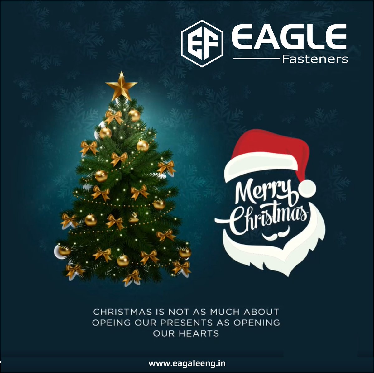 “Merry Christmas! Wishing you all the happiness your holiday can hold!”
 #Christmas #eaglefasteners #eagleengineering #happy #Merry #fesitval #selfdrillingscrew #eagleupvchardware