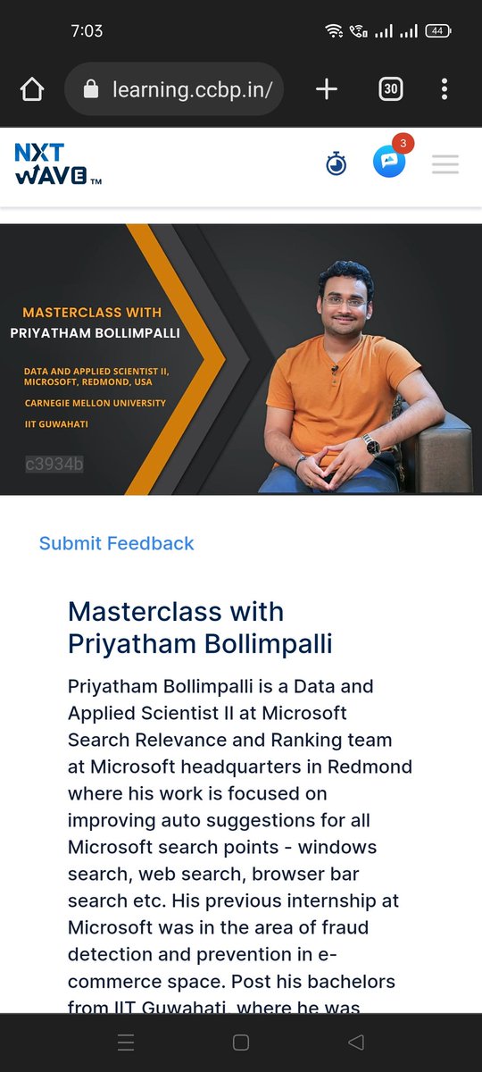 sohel_mohammed2's tweet image. Hi friends
today&apos;s session with Mr.Priyatham Bollimpalli 
sir shared a lot of things about Data Science and his experience a lot of good things about software and how they do work with his team 
#ccbp
#rahulattuluri sir 
#nxtwave
#tech
#session