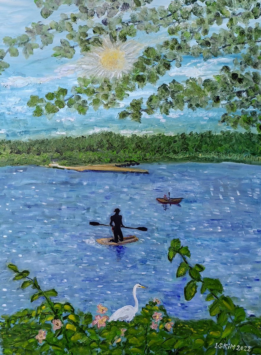 KimIllsoo's tweet photo. Kayaking under the Sun on Overpeck Creek, New Jersey
Oil painting on panel
#kayaking https://t.co/LG71YWB9nm