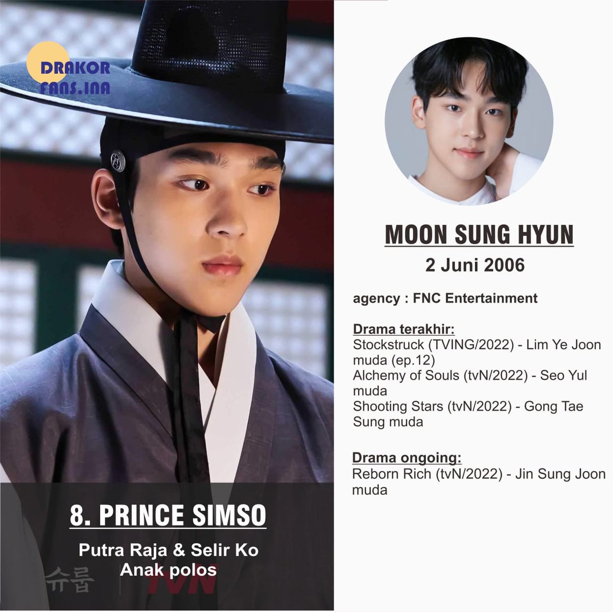 drakorfans_ina's tweet photo. 8. MOON SUNG HYUN as PRINCE SIMSO
#MoonSungHyun #Simso #RebornRich #AlchemyOfSouls #UnderTheQueensUmbrella #ShootingStars https://t.co/bi3Um9KJBB