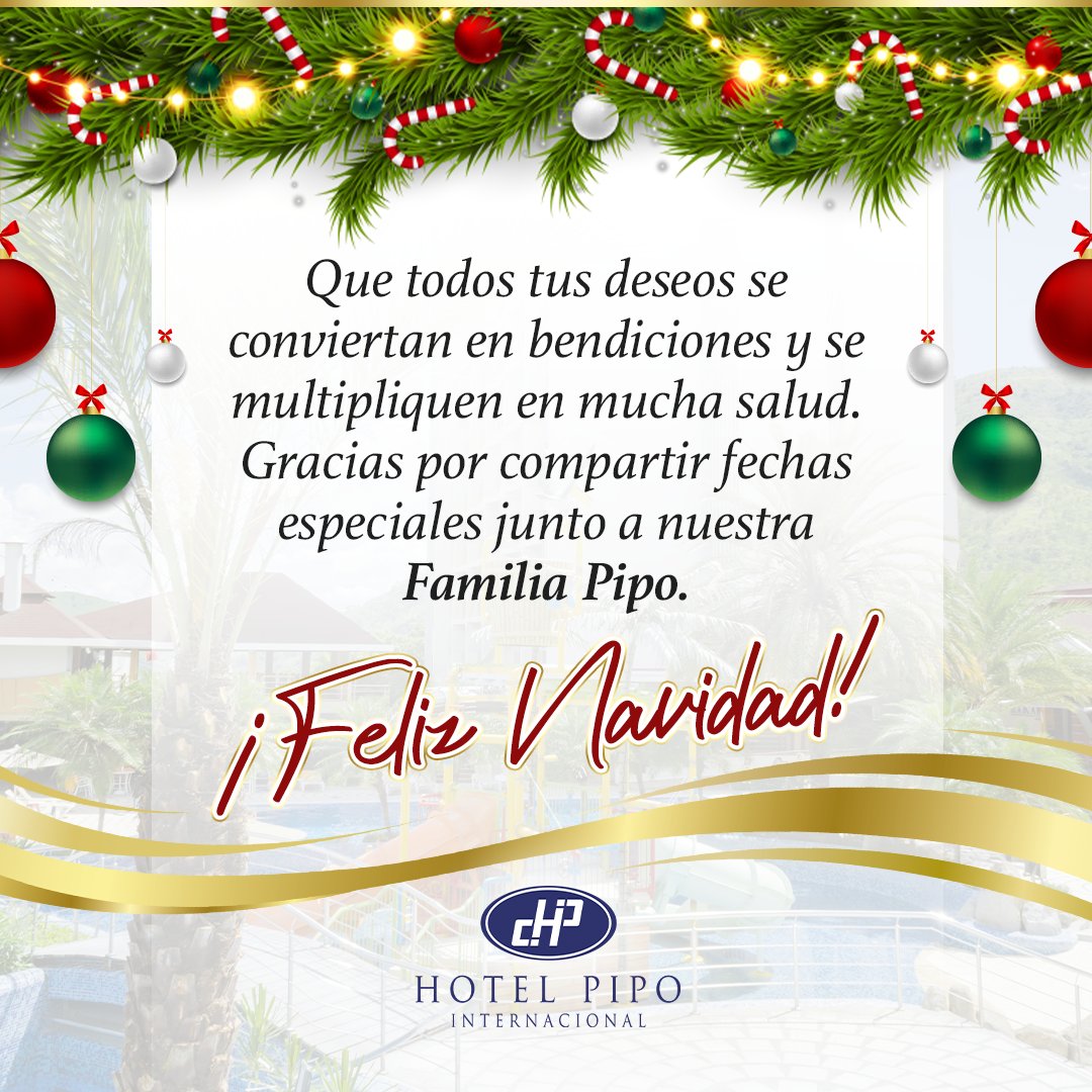 Desde el Hotel Pipo Internacional 📍🏨Te deseamos una Feliz Navidad ✨

Gracias por compartir fechas especiales junto a nuestra Familia Pipo 🤗