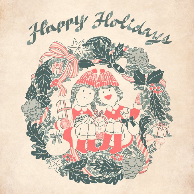 「holding wreath」 illustration images(Latest)