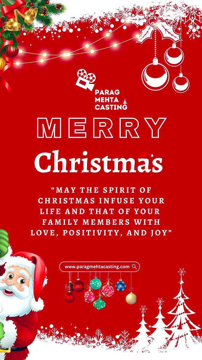 Merry Christmas Everyone, let this season be super magical!! All your dreams come true.

Lots of love 

Parag Mehta Casting Team 

#paraggmehta #paragmehtacasting #castingdirector #castingcall #Christmas #MerryChristmas2022 #holidayseason #HappyChristmas #carolofthebells
