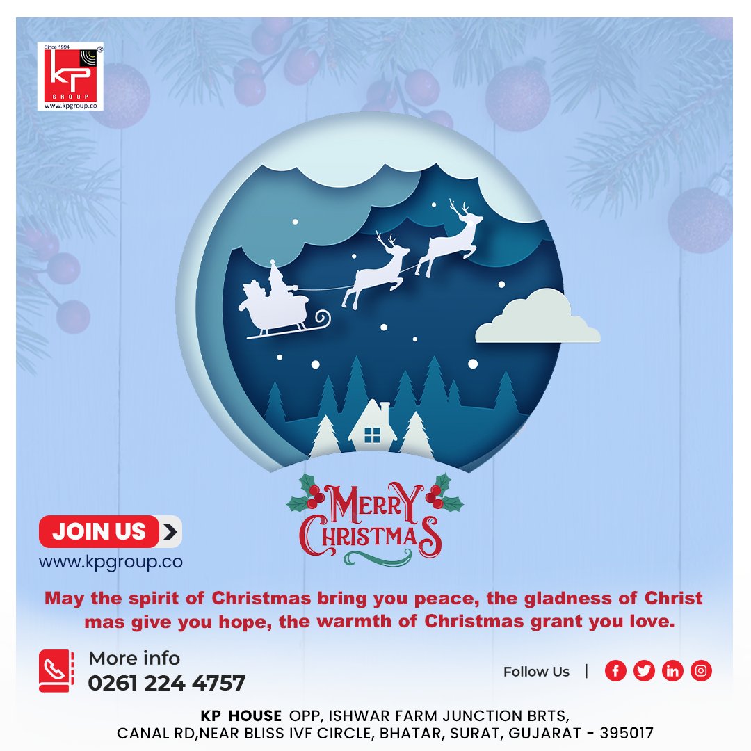 kpgroupgreen's tweet photo. May the spirit of Christmas bring you peace, the gladness of Christmas give you hope, the warmth of Christmas grant you love.
#love #merrychristmas2022 #kpgroup #kpsolar #kpi https://t.co/jWLVl13tFw