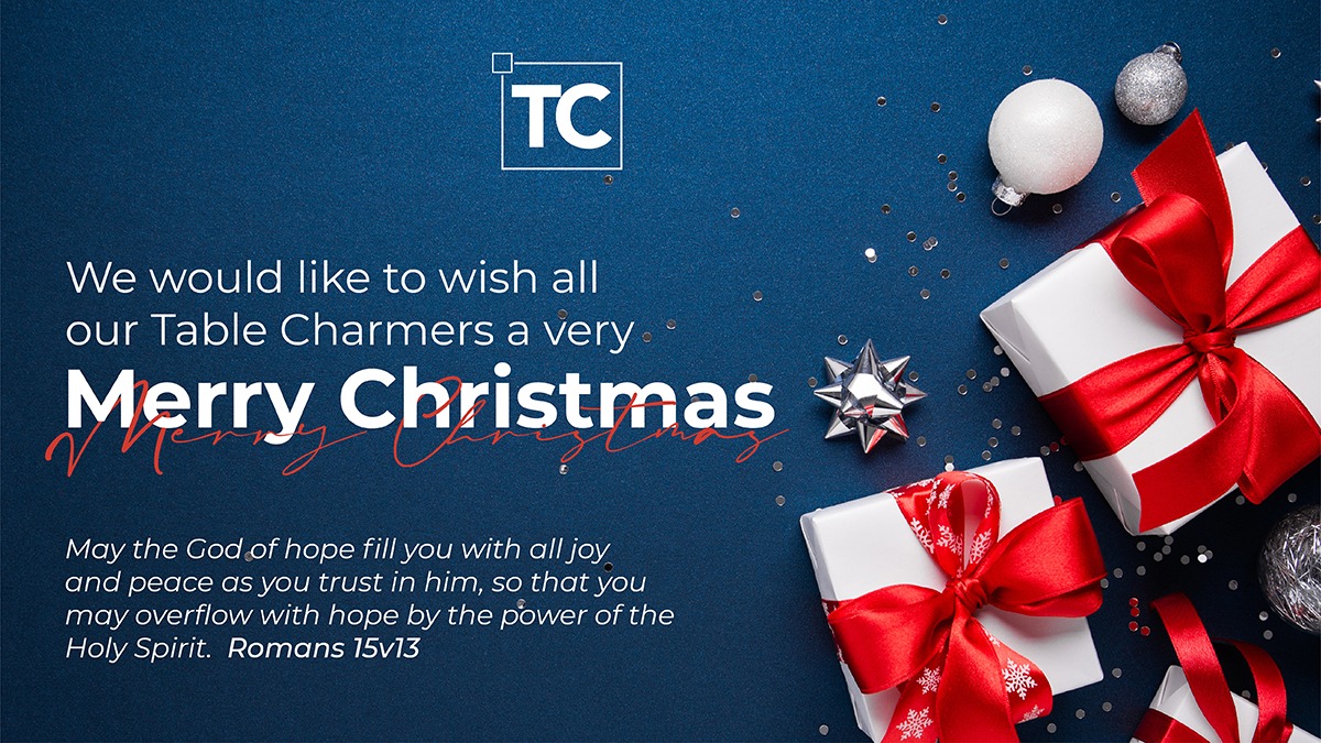 TableCharmSA's tweet photo. We would like to wish all our Table Charmers a very Merry Christmas. May the Lord continue to bless and keep you and your loved ones throughout the festive season!  Stay safe and we can’t wait to see you all next year! https://t.co/SLGaluHINQ