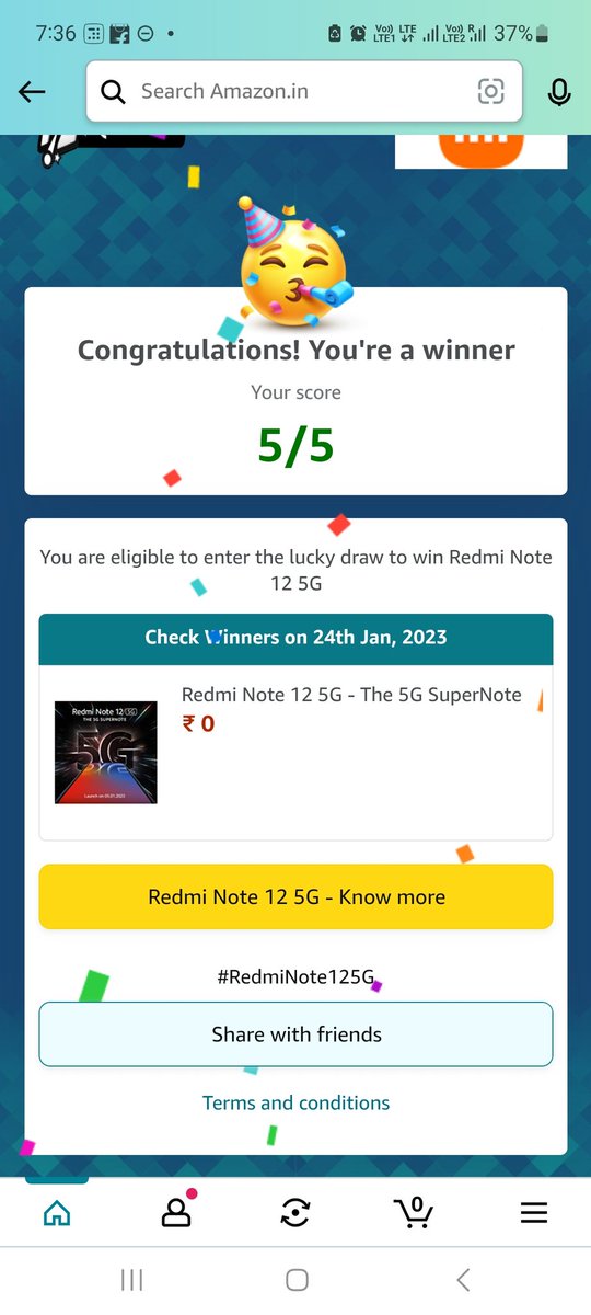 spawsai's tweet photo. I played this interesting Quiz on Amazon-Play games at Amazon FunZone  https://t.co/GQ0zMF640e
@amazonIN @RedmiIndia #RedmiNote12Quiz #RedmiNote125G #RedmiNote12Pro https://t.co/mx15KD440J